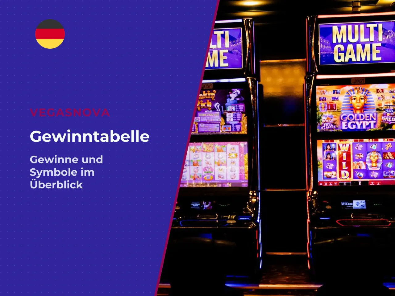 Gewinntabelle und typische Gewinnsymbole. Die Gewinntabelle